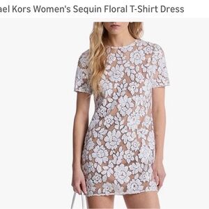 Michael Kors Sequin Floral T-Shirt Dress size S